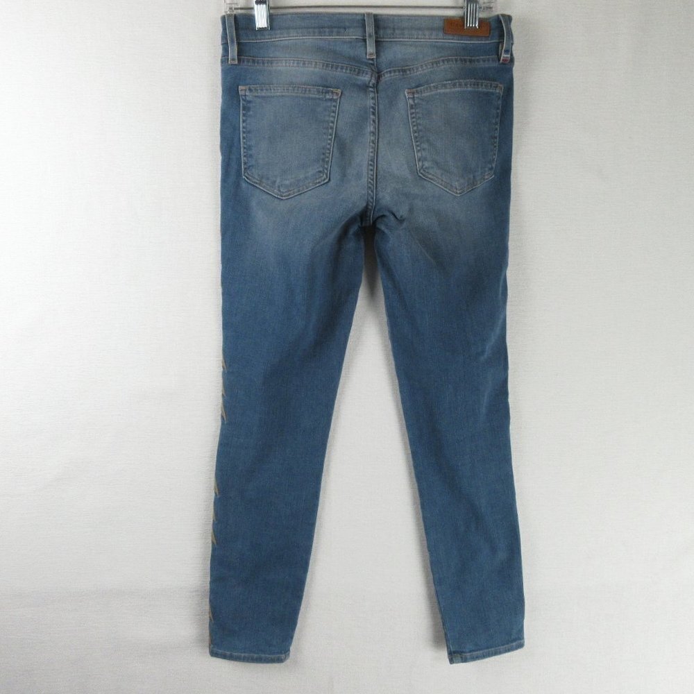 Etienne Marcel Light Blue Wash Flame Stitch Skinny Jeans Size 29 - Picture 2 of 13
